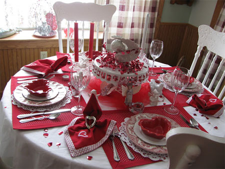 Set a table for Valentine's Day