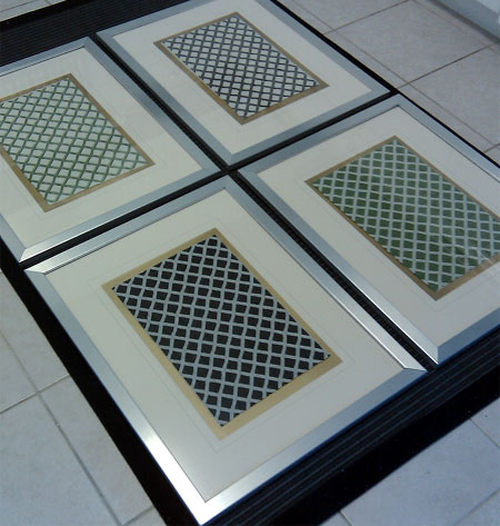 Custom framed art and fabric