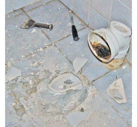 remove and replace a toilet