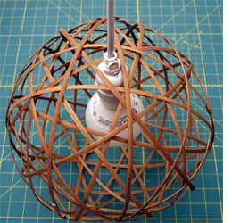 Orb light from bamboo strips