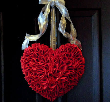 heart wreath for Valentine's Day 