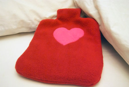 rice or grain filled microwaveable hot water bottle