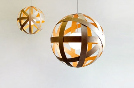 Orb light from bamboo strips