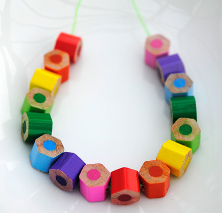 Coloured pencil necklace