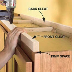 Make a shelf for top of cabinets