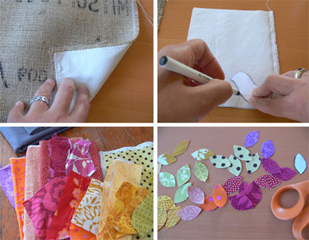 Sew burlap art 