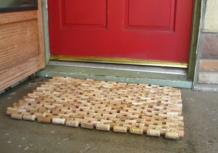 wine cork door mat