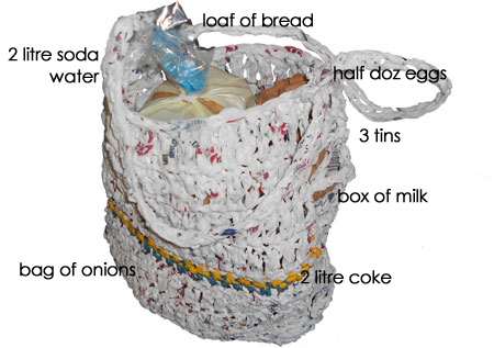 Shopping bag made of... plastic shopping bags! 