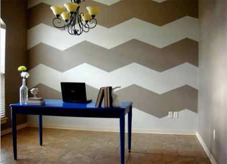 Paint effects can transform a room chevron stripes