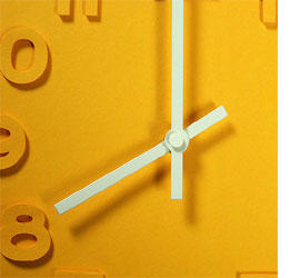 Colourful clock with embossed detail 