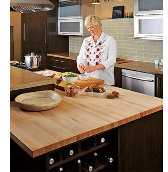 Solid wood countertops for kitchens