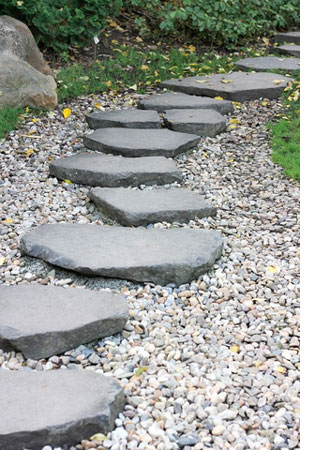 Add a path or walkway to a garden
