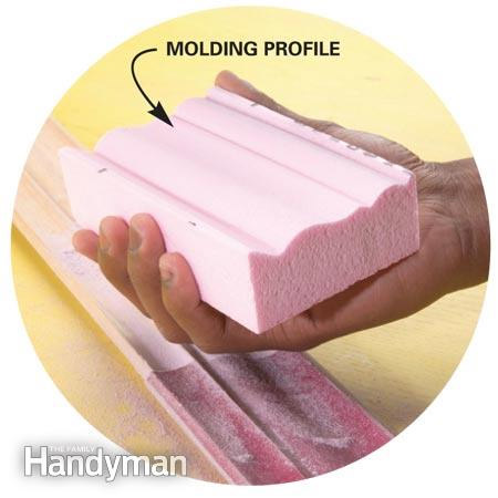 Easy sanding of moulding and trim