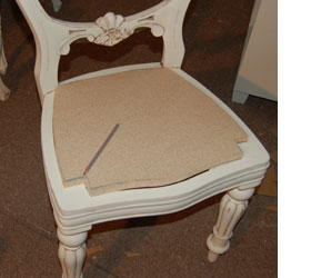 Distress and upholster dining chairs