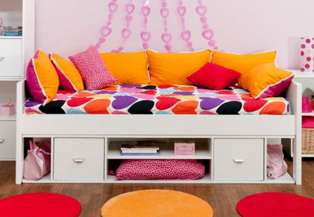 Make furniture with boxes or cubes 