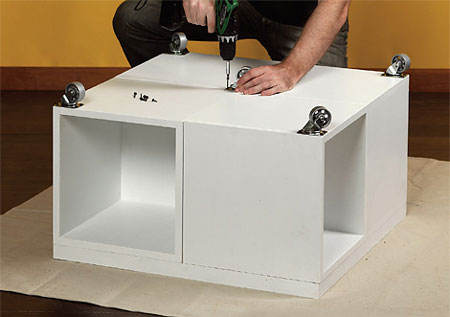 Make furniture with boxes or cubes 