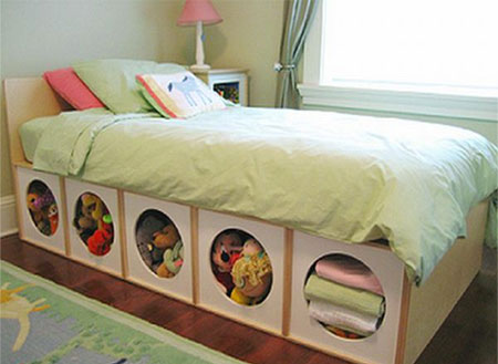 Make furniture with boxes or cubes 