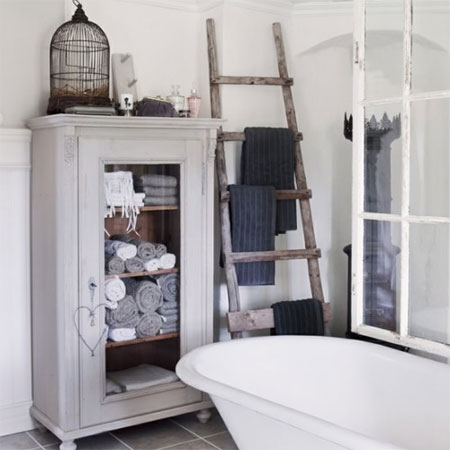 Ideas for bathroom shelves stepladder