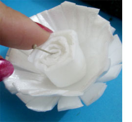 Polystyrene roses and flowers