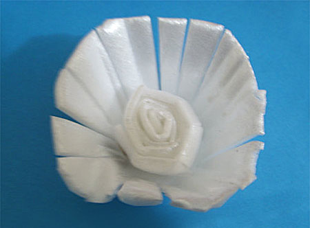 Polystyrene roses and flowers