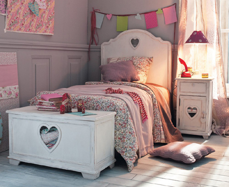 heart bed bedroom suite girl