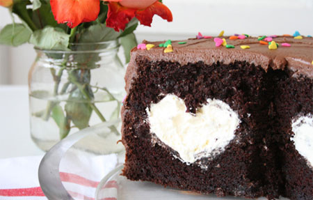 Chocolate cake with love