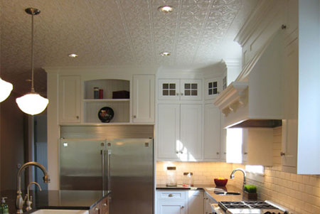 tin ceiling in kitchen