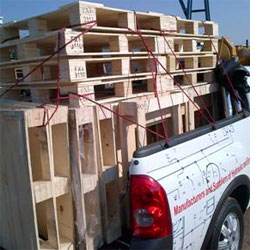 Timber pallets become patio furniture