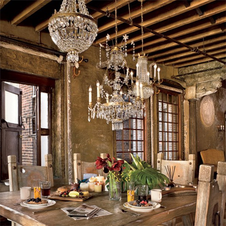 Celebrity dining rooms  rustic elegance