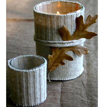 upcycle sweater jersey pullover votive cande cover