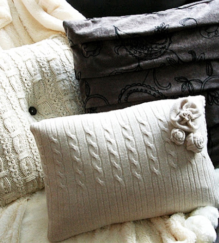 upcycle sweater jersey pullover cushion cover