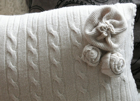 upcycle sweater jersey cushion cover