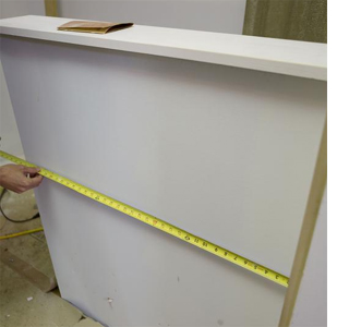 Burlap wall panels for a bathroom