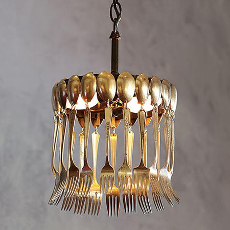 fork and teaspoon chandelier