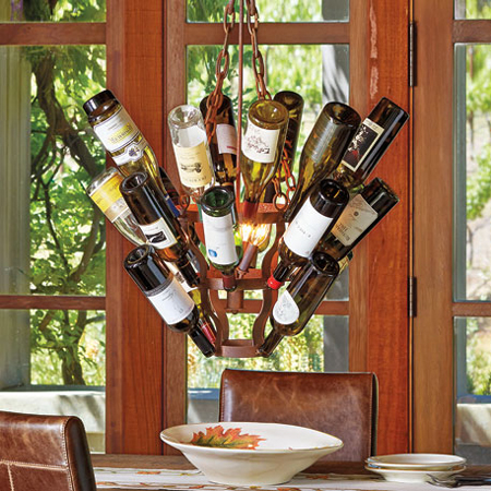 recycle glass bottle chandelier light fitting ideas