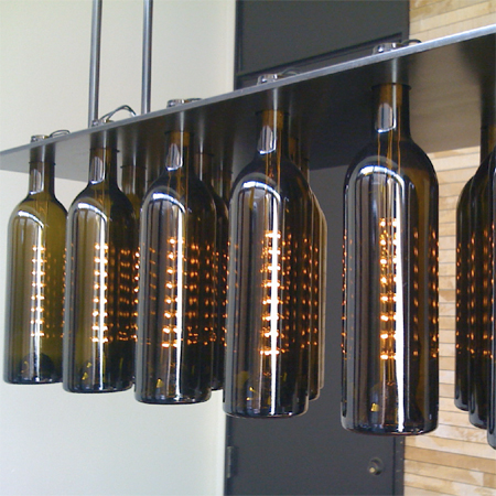 recycle glass bottle chandelier light fitting