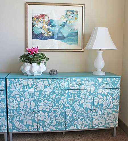paint stencil on furniture