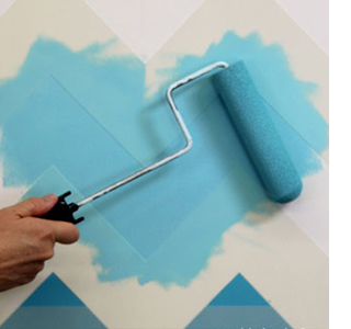 ombre wall stencil chevron pattern