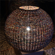 Paper basket weave lampshades 