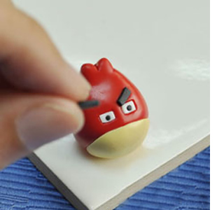 Angry birds keyring for fathers day with modelling clay