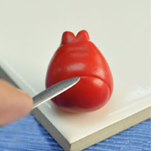 Angry birds key ring with modelling clay