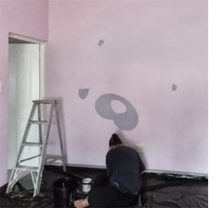 how to paint tatty teddy mural