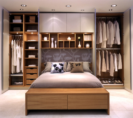 Storage ideas for a small main or master bedroom 