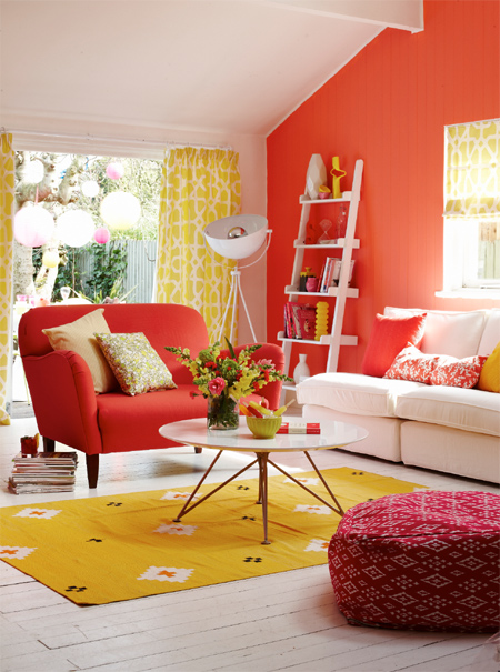 decorate home colour plascon paint colourful accessories orange yellow white bold modern colour