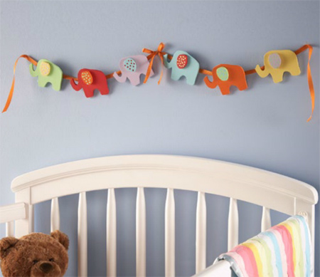Make an elephant swag for nursery 