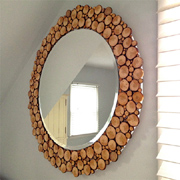 Mirror framed with cut branches