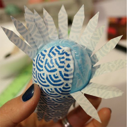 Paper or fabric covered Easter eggs