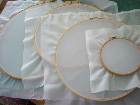 screen print with embroidery hoops