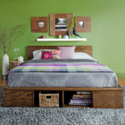 DIY platform bed in three-quarter, double or queen 