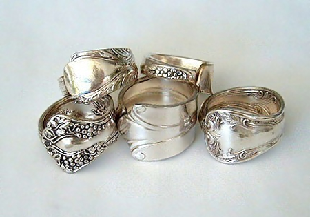 Vintage Silverware Ring Silver Salad Fork Ring Oneida Queen Bess II Fork Ring Silver Statement Ring